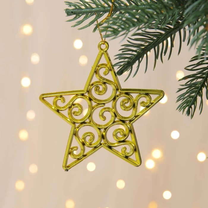 Набор золотых декоративных подвесок Сноу Бум 4 шт