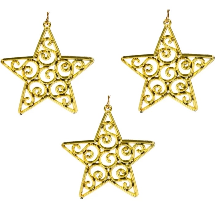 Набор золотых декоративных подвесок Сноу Бум 4 шт