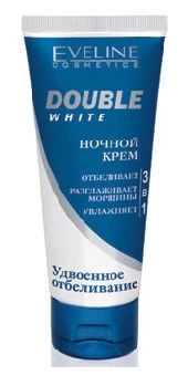 Крем Eveline Cosmetics Double White ночной 3 в 1 Удвоенное отбеливание, 75мл