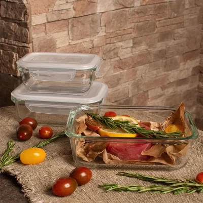 Набор контейнеров из жаропрочного стекла с крышками 3шт