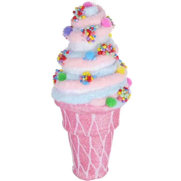 Подвеска декоративная Сноу Бум Мороженое-рожок с кремом 374-526