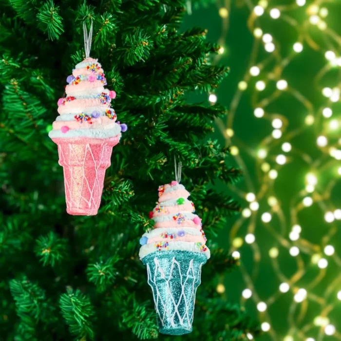 Подвеска декоративная Сноу Бум Мороженое-рожок с кремом 374-526