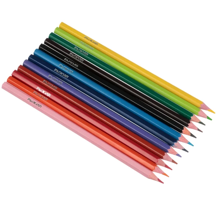 Карандаши цветные Рыжий шестигранные с подвесом 12 цветов