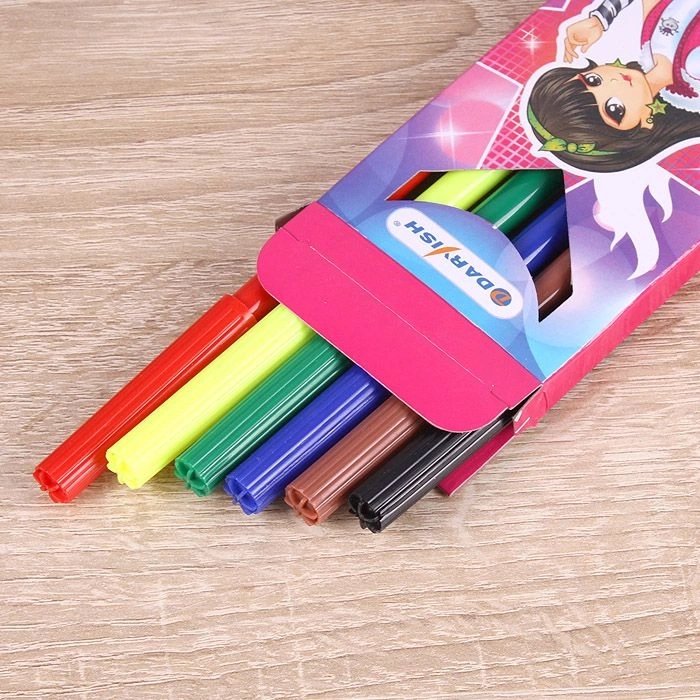 Фломастеры "Darvish" для девочек, 6 цветов