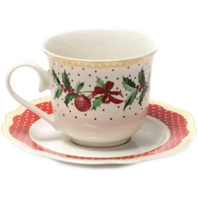 Чашка с блюдцем Новогодние 250мл