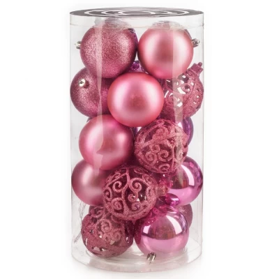 Набор шаров новогодних Ausini VT25-04018-7 розовый 20шт