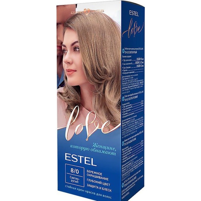 Стойкая крем-краска для волос ESTEL LOVE тон 8/0 "Светло-русый"