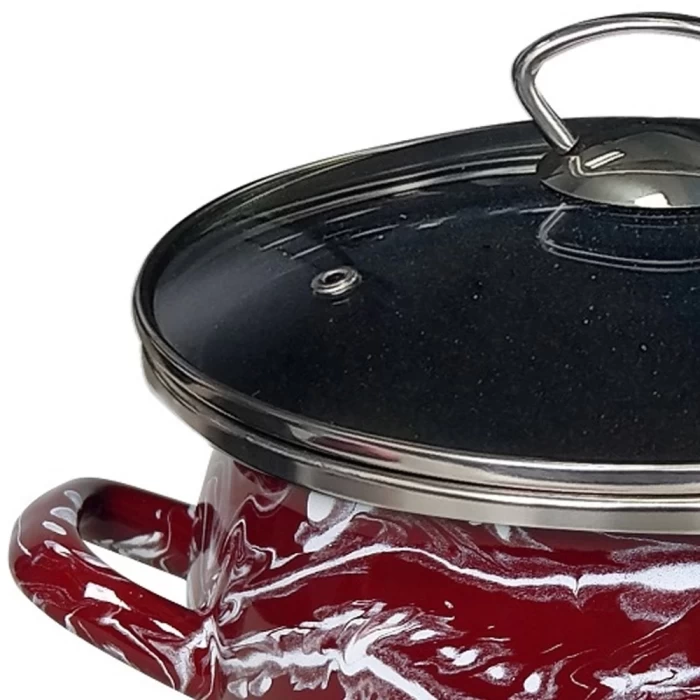 Кастрюля Omelia Шейк Бордовый-Белый