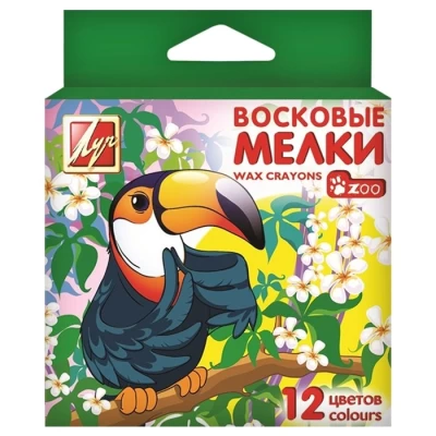 Мелки восковые 12 цветов &quot;Zoo&quot;