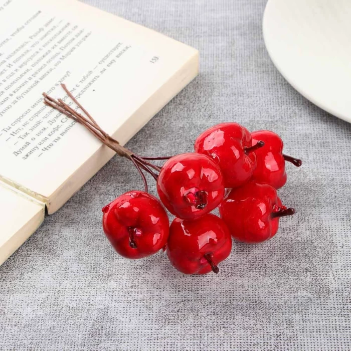 Ветка декоративная яблоки Ladecor 13см