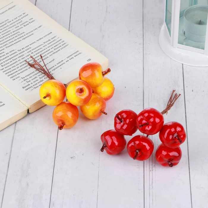 Ветка декоративная яблоки Ladecor 13см