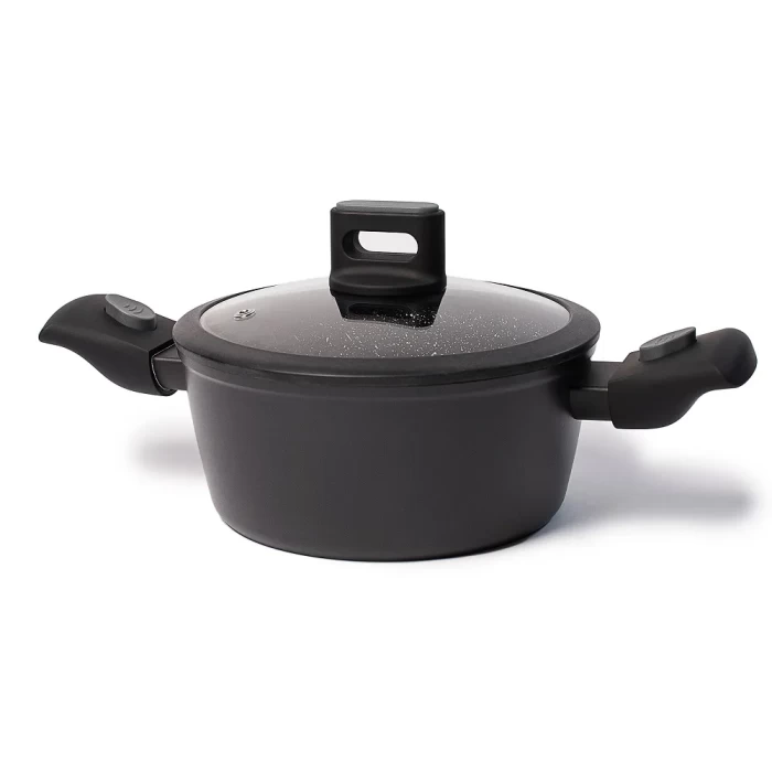 Кастрюля черная со съемными ручками и крышкой ТМ "ЦУМ" 2.4 - 6.2л
