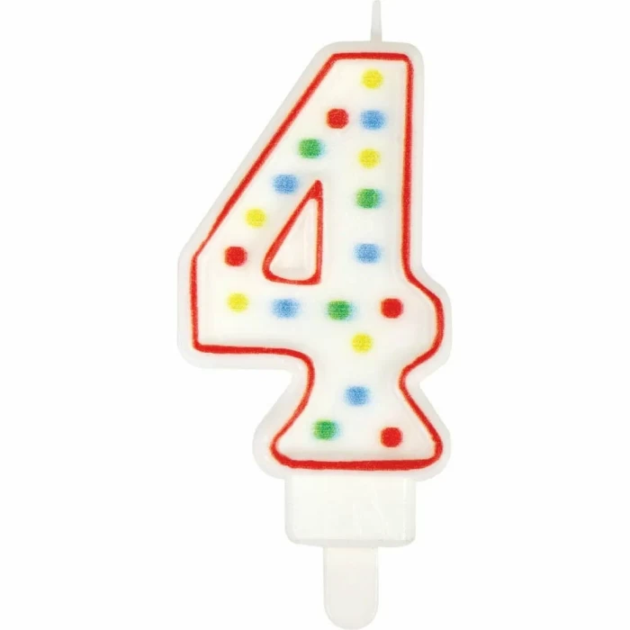 Свеча-цифра 4 для торта двухсторонняя Золотая сказка 591397