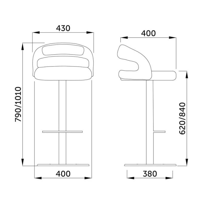 Стул барный AksHome BRUNO черный хром