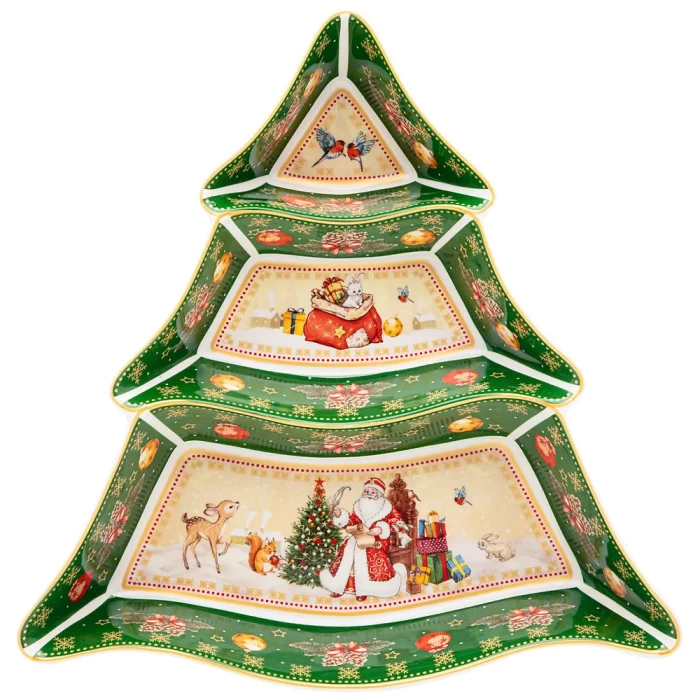 Менажница-елка Lefard Дед мороз 24х24х3см