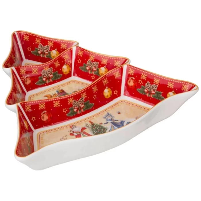 Менажница-елка Lefard Дед Мороз и Снегурочка 24х24х3см