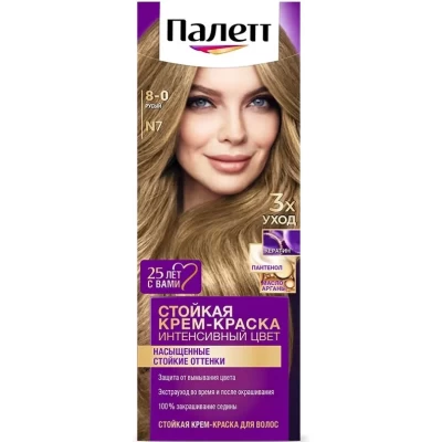 Крем-краска для волос стойкая Палетт N7 8-0 Русый