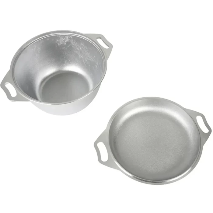 Казан алюминиевый литой ТМ Kukmara 4,0л походный с крышкой сковородой