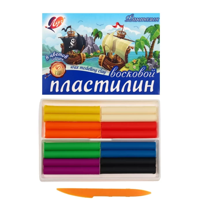 Пластилин  8 цветов Фантазия