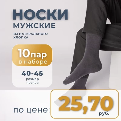 Набор мужских носков ТМ &quot;ЦУМ&quot; 10 пар 4 цвета