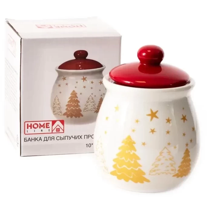 Банка для сыпучих продуктов Home Line Новогодние звезды BB101920