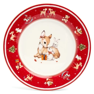 Тарелка закусочная Lefard С Новым Годом 85-1955 красный 19см