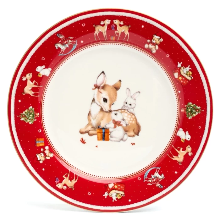 Тарелка закусочная Lefard С Новым Годом 85-1955 красный 19см