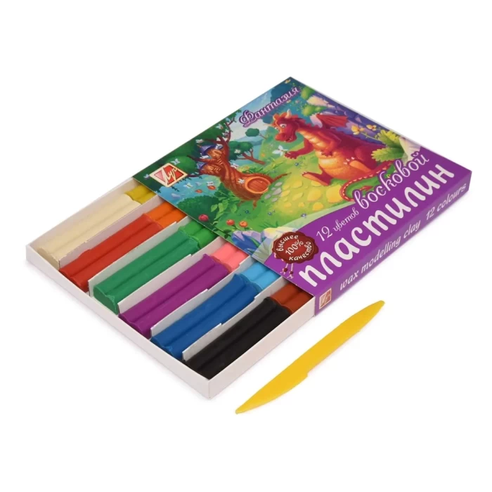 Пластилин 12 цветов Фантазия