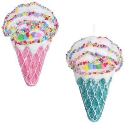 Подвеска декоративная Сноу Бум Мороженое-рожок с кремом 374-527