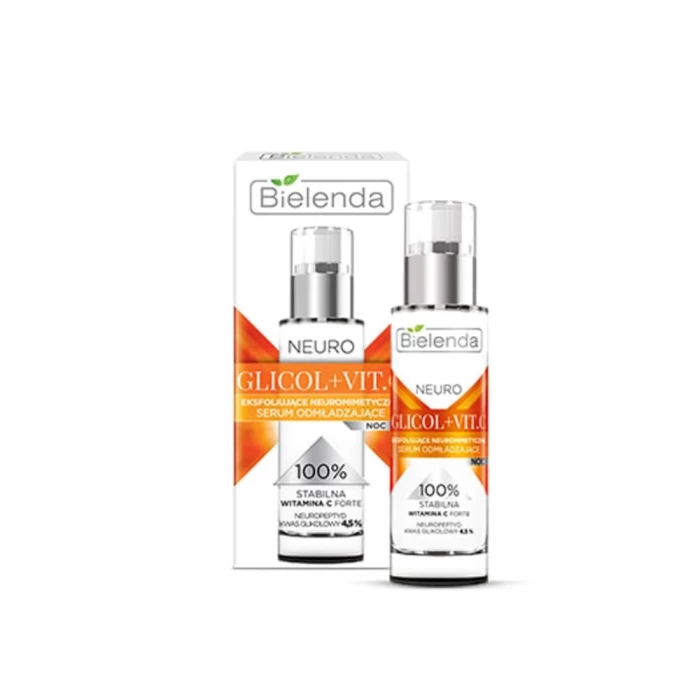 Сыворотка для лица Bielenda Neuro Glicol+Vit.C отшелушивающая омолаживающая ночная 30мл
