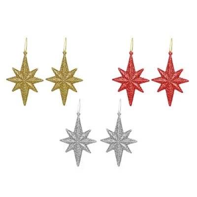 Набор подвесок СНОУ БУМ &quot;Звезды&quot; 8x6см 6шт