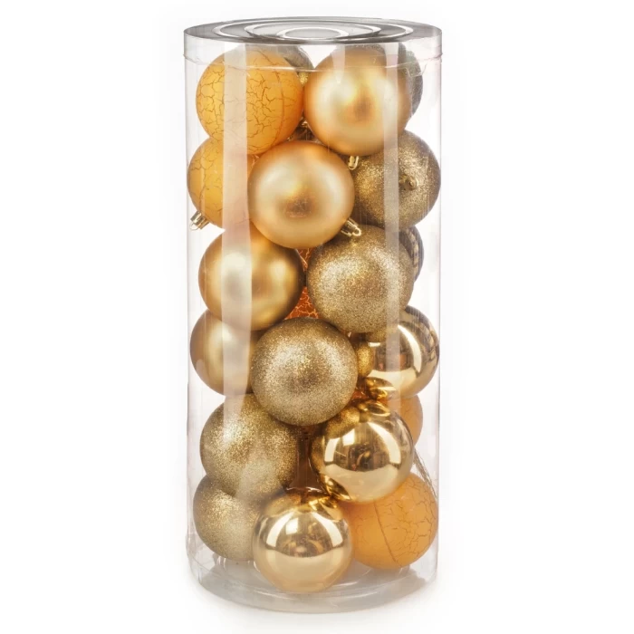 Набор шаров новогодних Ausini VT25-04021-1 золото 24шт