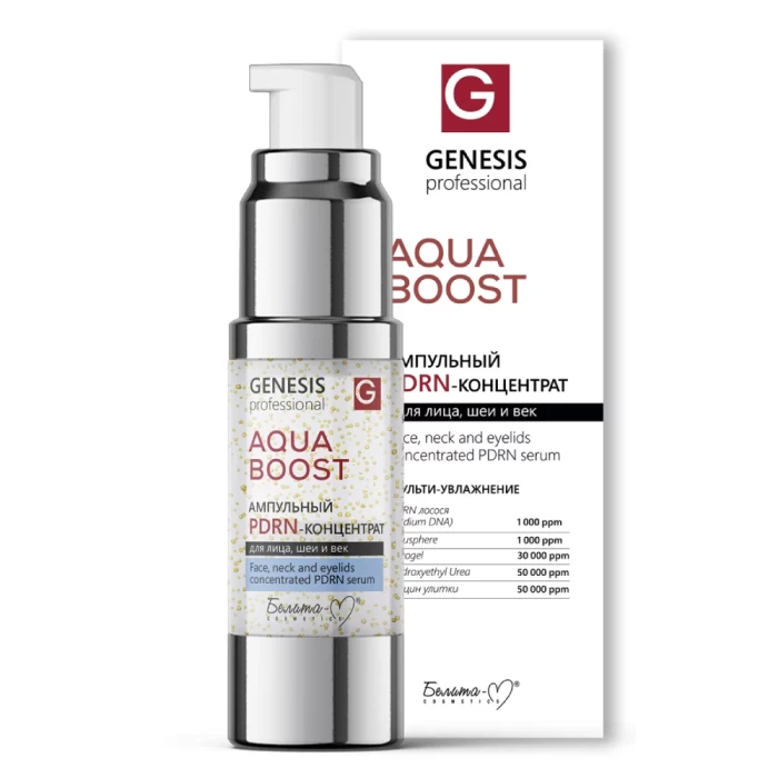 Ампульный PDRN-концентрат для лица, шеи и век Белита-М Genesis Professional Aqua Boost 30мл