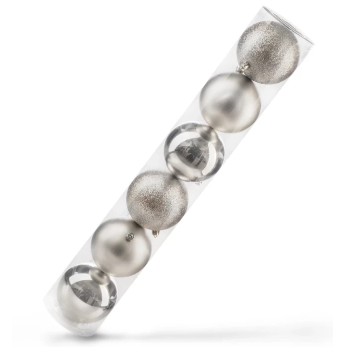 Набор шаров новогодних Ausini VT25-04009-2 серебристый 6шт