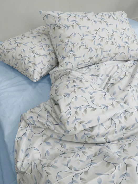 Комплект постельного белья двуспальный ТМ "ЦУМ" Голубые листья