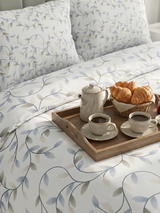 Комплект постельного белья двуспальный ТМ "ЦУМ" Голубые листья