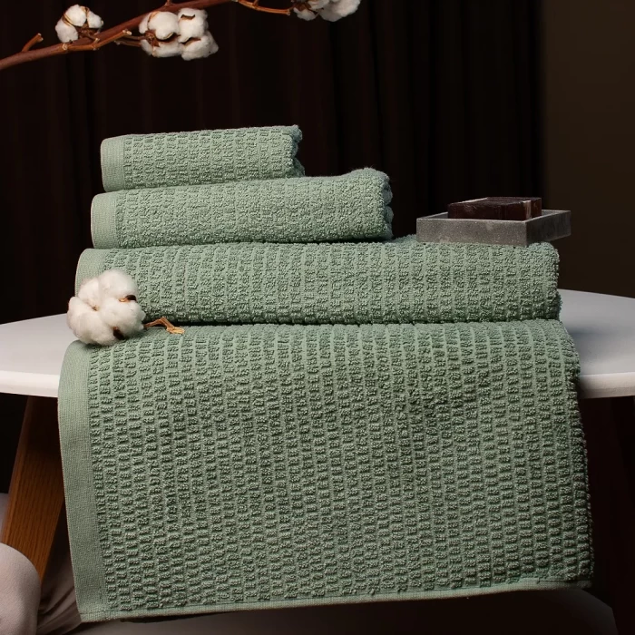 Полотенце махровое ТМ "ЦУМ" Полоса светло зеленый