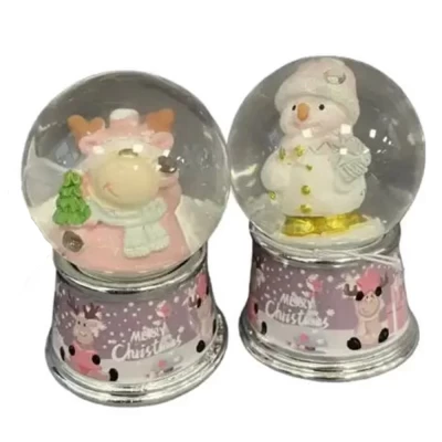 Сувенир Девилон Стеклянный снежок с оленем (снеговиком) 610113
