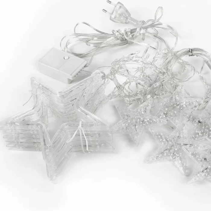 Электрогирлянда-занавес комнатная Звезды мультицвет 3x0,5м