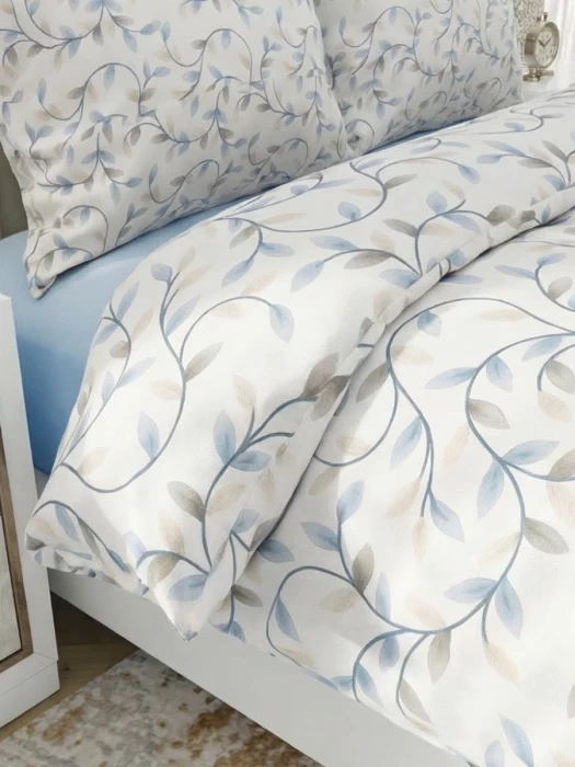 Комплект постельного белья полуторный ТМ "ЦУМ" Голубые листья