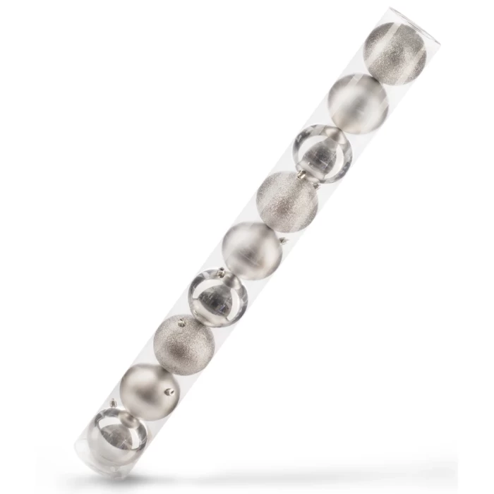 Набор шаров новогодних Ausini VT25-04010-2 серебристый 9шт