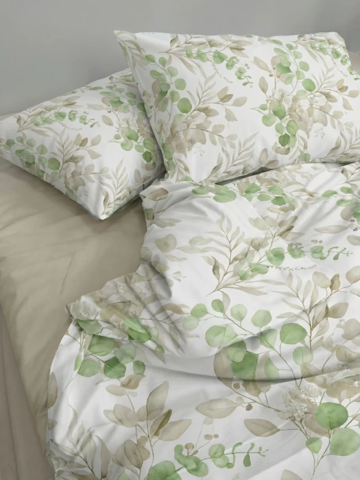  Комплект постельного белья Евро ТМ "ЦУМ" Листья
