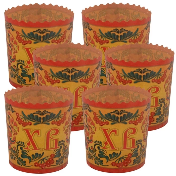 Набор бумажных форм для кулича Мультидом Орнамент 6шт 7х8,5см