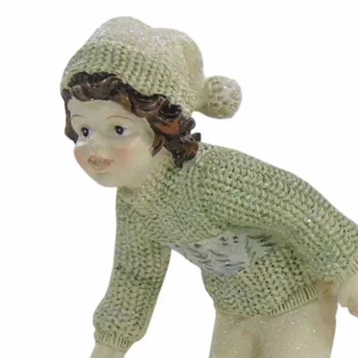 Новогодний сувенир Девилон Мальчик и девочка на лыжах 880231