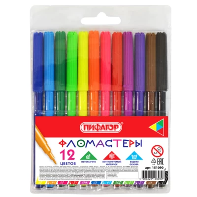 Фломастеры Пифагор 12 цветов