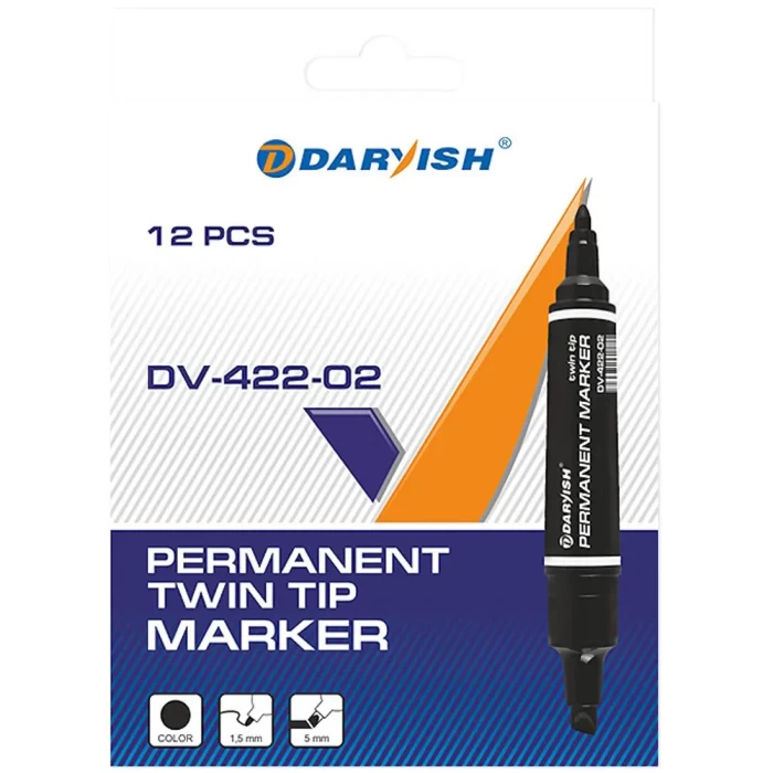 Маркер-перманент 2-х сторонний черный Darvish арт DV-422-02