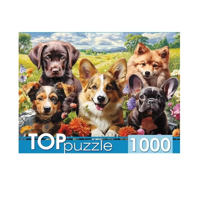 Пазл TOPpuzzle Весёлое селфи щенков 1000 элементов