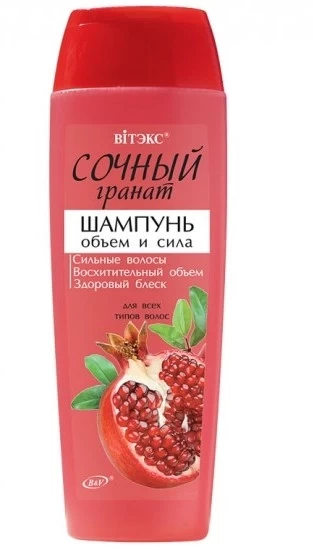 Шампунь Белита "ОБЪЕМ И СИЛА" сочный гранат для всех типов волос, 400мл