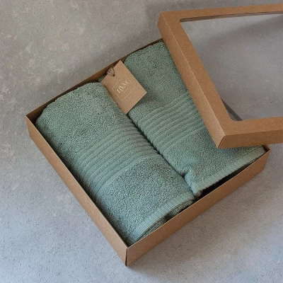 Набор полотенец махровых ТМ &quot;ЦУМ&quot; светло-бирюзовый