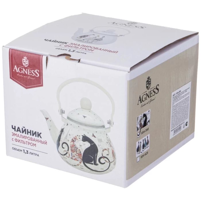 Чайник Agness Парижские коты 1,3л
